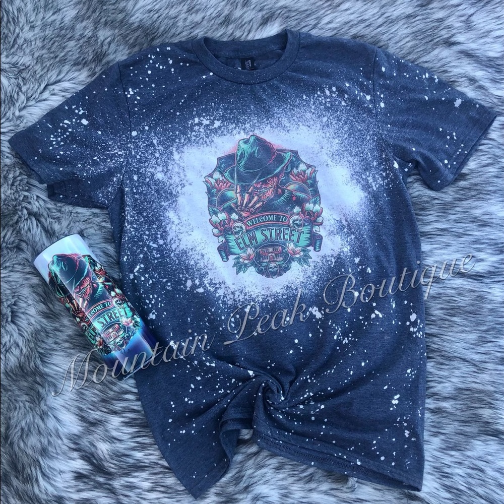 Bleached elm street tee - unisex medium